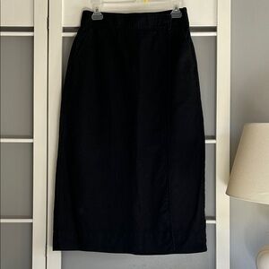 Linen blend Black A-line faux wrap Skirt by GAP